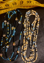 Waist Beads- Blue Black Yellow Duo