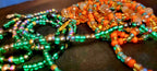 Waist Beads - Orange and Green Duo