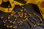 Waist Beads - Hand-Beaded Tortie with Tiger Eye stone chips