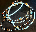 Waist Beads - Light Blue and Brown