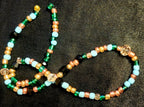 Waist beads - Green Black Crystal Blue Rose Gold