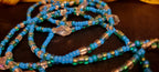 Waist Beads- Ocean Blue & Crystal