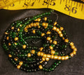 Gold, Green, & Black Tie On Waist Beads