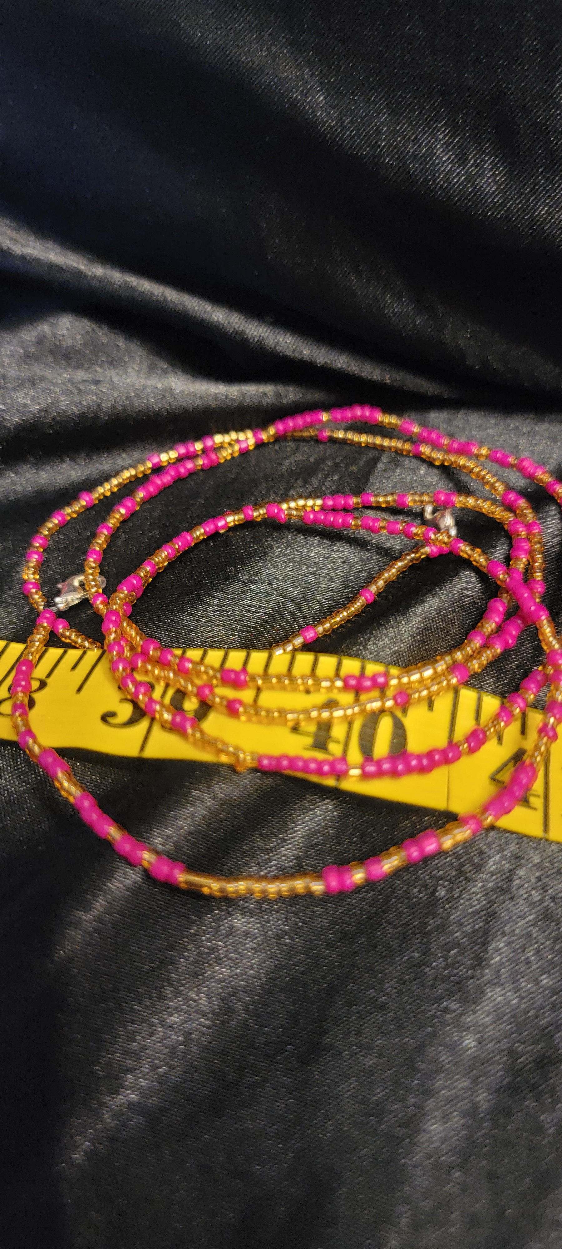 Waist Beads - Hot Pink & Gold