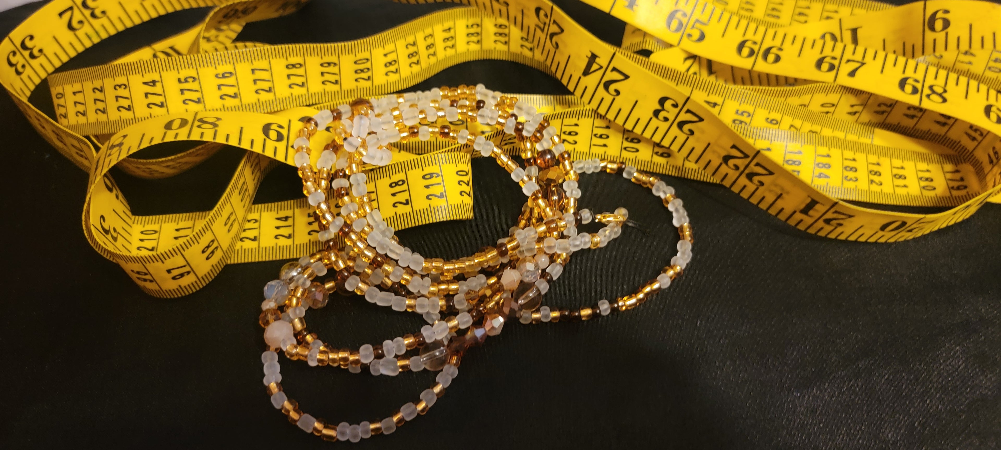 Waist Beads- Gold & Brown Crystals