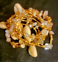 Waist Beads – Amethyst Chip, Cowrie Shell, and Gold Beaded