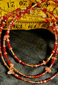 Waist Beads - The Chrissy Hand-made Red Pink Rose Quartz