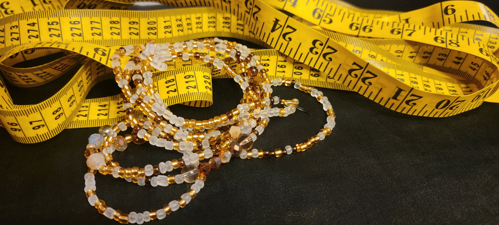 Waist Beads- Gold & Brown Crystals