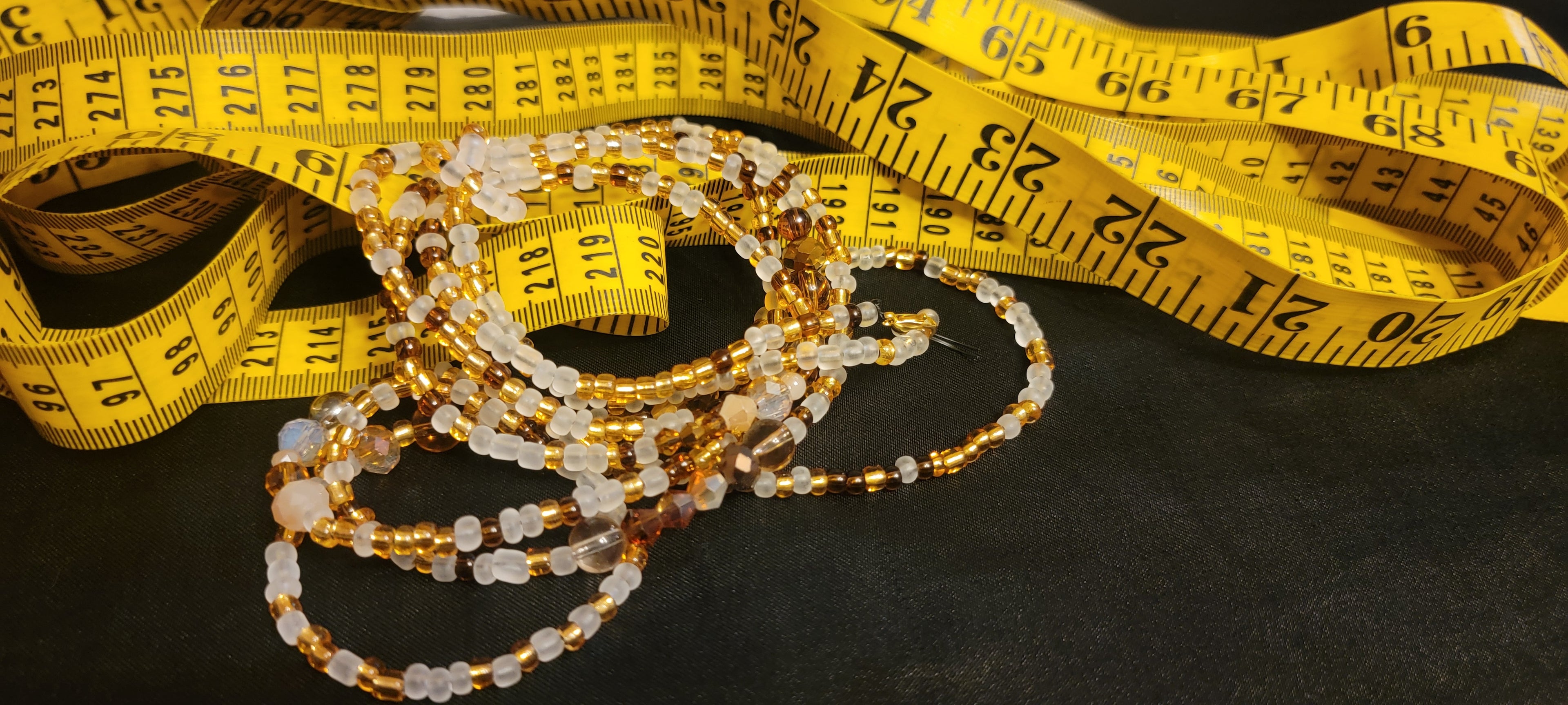 Waist Beads- Gold & Brown Crystals